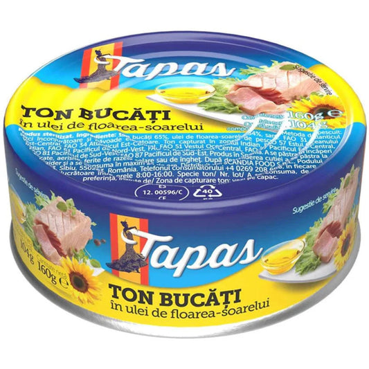 TAPAS Ton Bucati in Ulei Floarea Soarelui 160 g