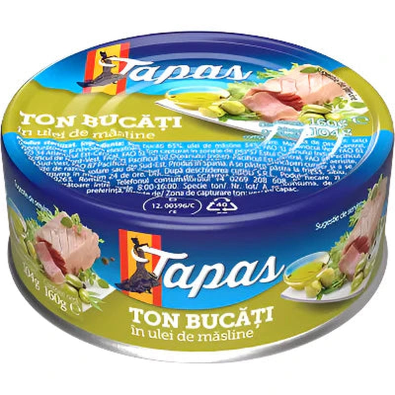 TAPAS Ton Bucati in Ulei Masline 160 g
