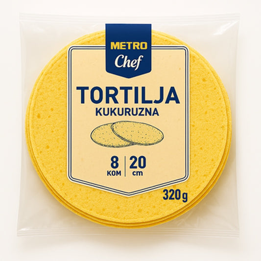 Tortilla Porumb 8 x 20 cm 320 g