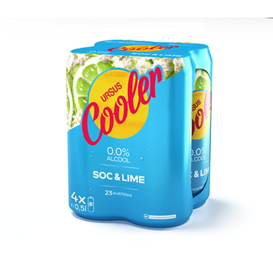 URSUS Cooler Soc si Lime 0% Doza SGR 4 x 0,5 L