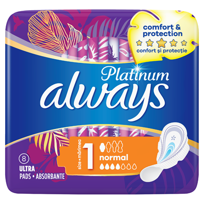 always Absorbante Platinum Normal Size 1 8 bucati