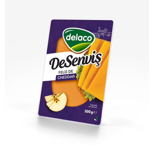 delaco DeSenvis Cheddar Felii 100 g
