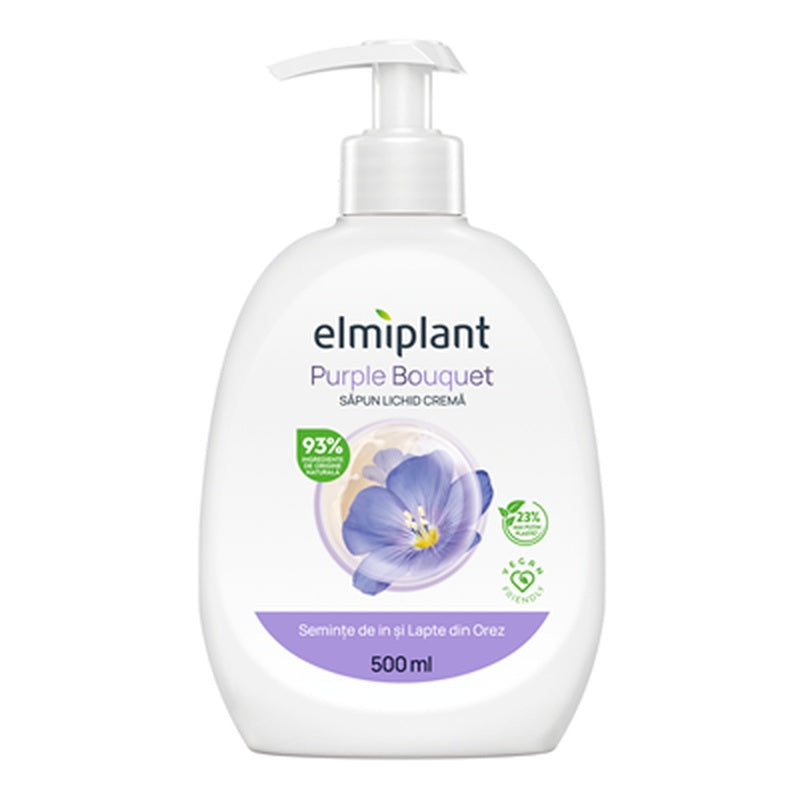 elmiplant Sapun Lichid Semințe de In & Lapte din Orez 500 ml