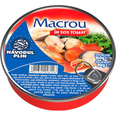 NAVODUL PLIN Macrou in Sos Tomat 160 g - WALTI