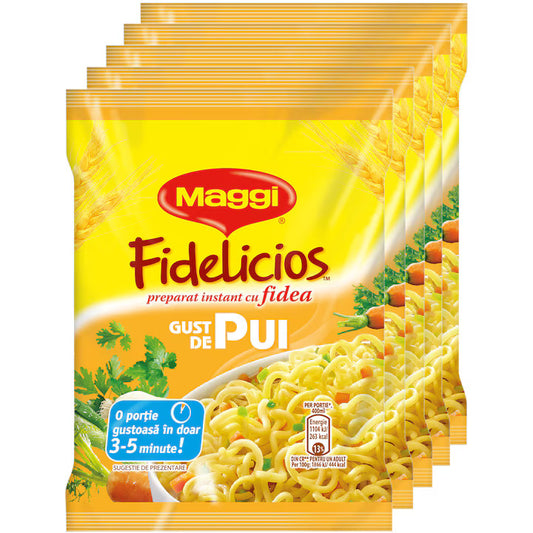 Maggi Fidelicios Fidea Instant cu Gust de Pui 5 x 59,2 g