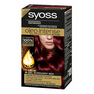 syoss Oleo Intense Vopsea de Par Nuanta 4-23 Roscat Burgundy 100 ml - WALTI