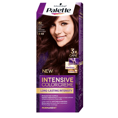 Palette INTENSIVE COLOR CREME Vopsea de Par Nuanta R2 Castaniu Inchis 110 ml - WALTI