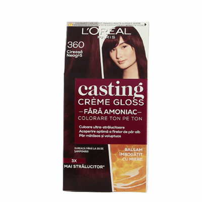 L'OREAL CASTING Crème Gloss Vopsea de Par Nuanta 360 Cireasa Neagra 180 ml - WALTI