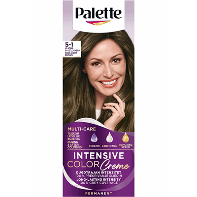Palette Intensive Color Creme Vopsea de Par Nuanta 5 - 1 Saten Deschis Rece 110 ml - WALTI