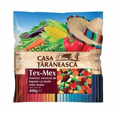 CASA TARANEASCA Amestec Mexican de Legume cu Fasole Rosie Boabe 400 g
