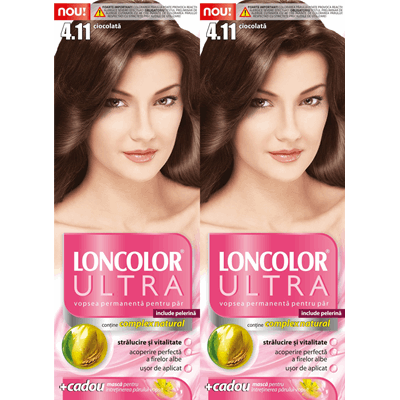 LONCOLOR ULTRA Vopsea de Par Nuanta 4.11 Ciocolata 2 x 100 ml - WALTI