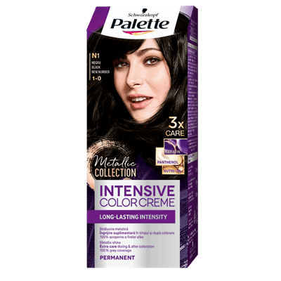 Palette Intensive Color Creme Vopsea De Par Nuanta N1 Negru 110 ml - WALTI