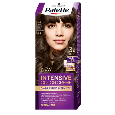 Palette Intensive Color Creme Vopsea De Par Nuanta N4 Saten Deschis 110 ml - WALTI