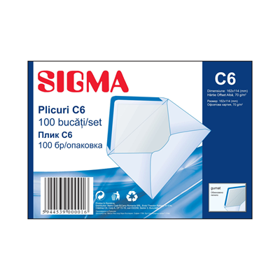 SIGMA Plic C6 Gumat 70G 100 bucati