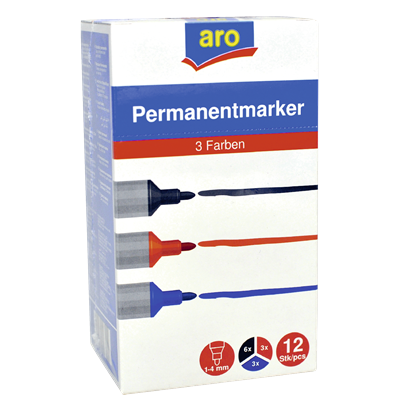 Marker Permanent Diverse Culori 12 bucati