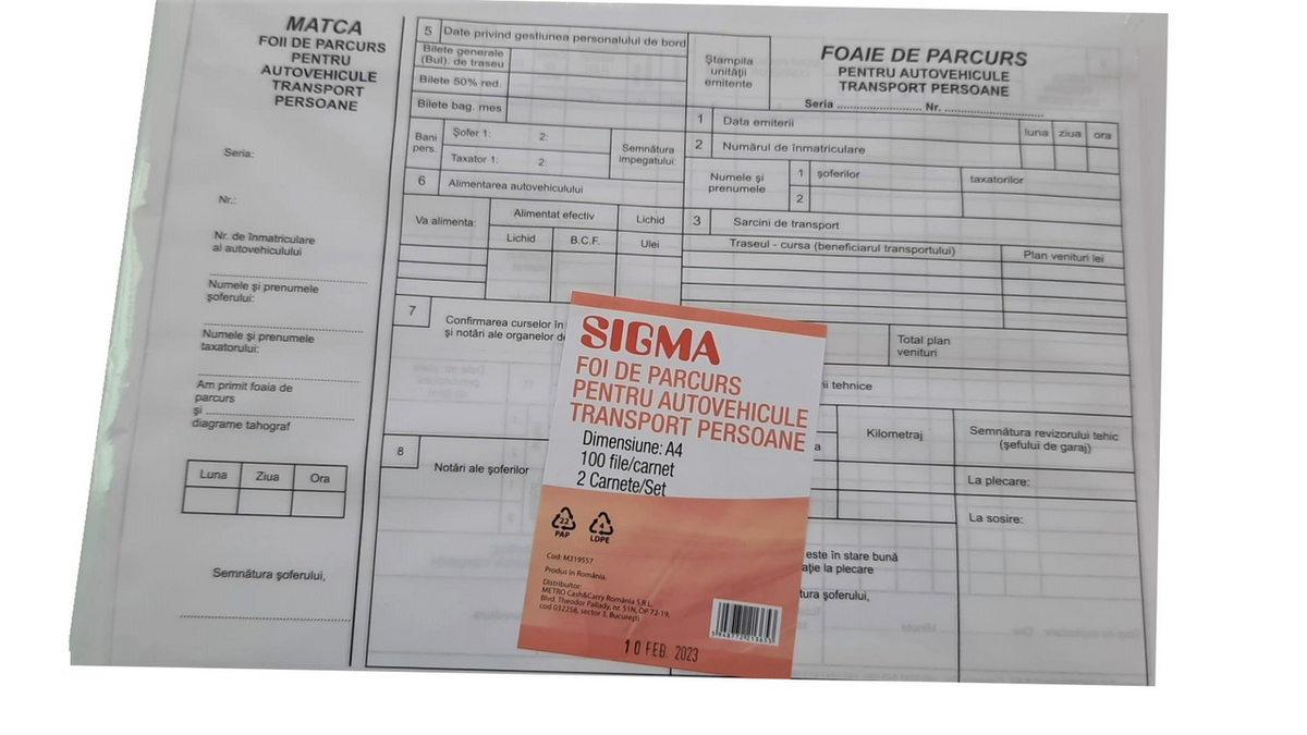 SIGMA Foi De Parcurs Persoane A4 2 bucati