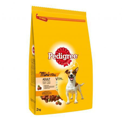Pedigree Hrana Uscata Caini Talie Mica Adulti cu Vita si Legume 2 Kg