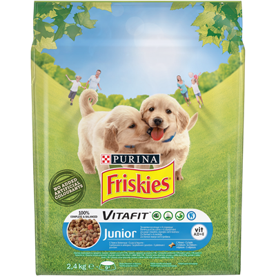 Friskies Junior Hrana Uscata Caine Pui & Legume 2,4 Kg