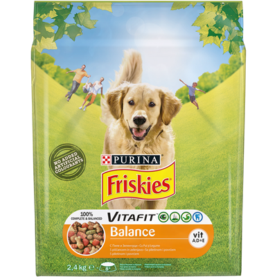 Friskies Adult Balance Hrana Uscata pentru Caini cu Pui & Vita 2,4 Kg