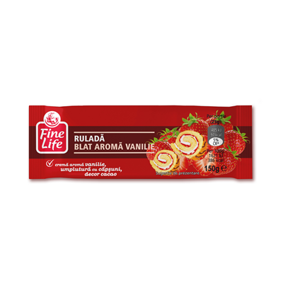 Fine Life Rulada Crema Vanilie si Capsuni 150 g - WALTI