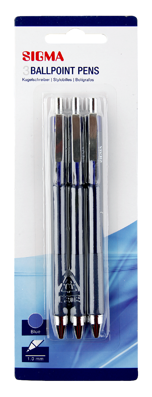 SIGMA Pix Retractabil Albastru 3 bucati