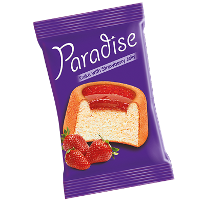 PARADISE Prajitura Glazurata cu Jeleu Capsuni 25 g - WALTI