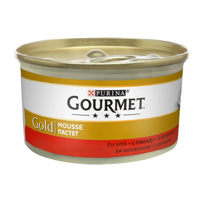GOURMET Gold Mousse Hrana Umeda pentru Pisici cu Vita 85 g