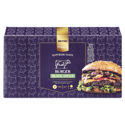 METRO Premium Burger Black Angus Congelat 6 X 200G ❄