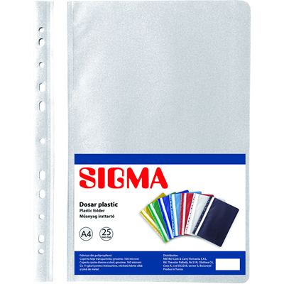 SIGMA Set 25 Dosare A4 Polipropilena Alb