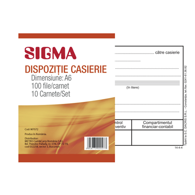 SIGMA Dispozitie De Plata Casier 10 X 100 File