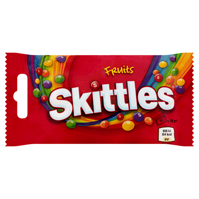 SKITTLES Bomboane Gumate cu Aroma de Fructe 38 g - WALTI