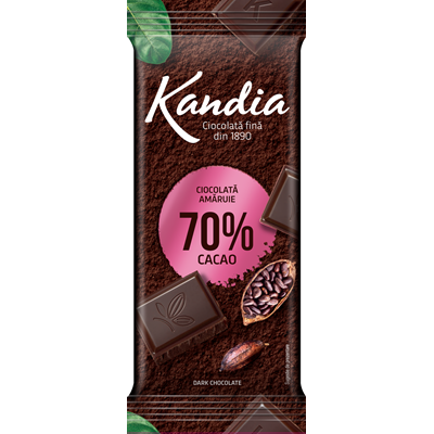 KANDIA Ciocolata Amaruie 70% Cacao 3 x 80 g
