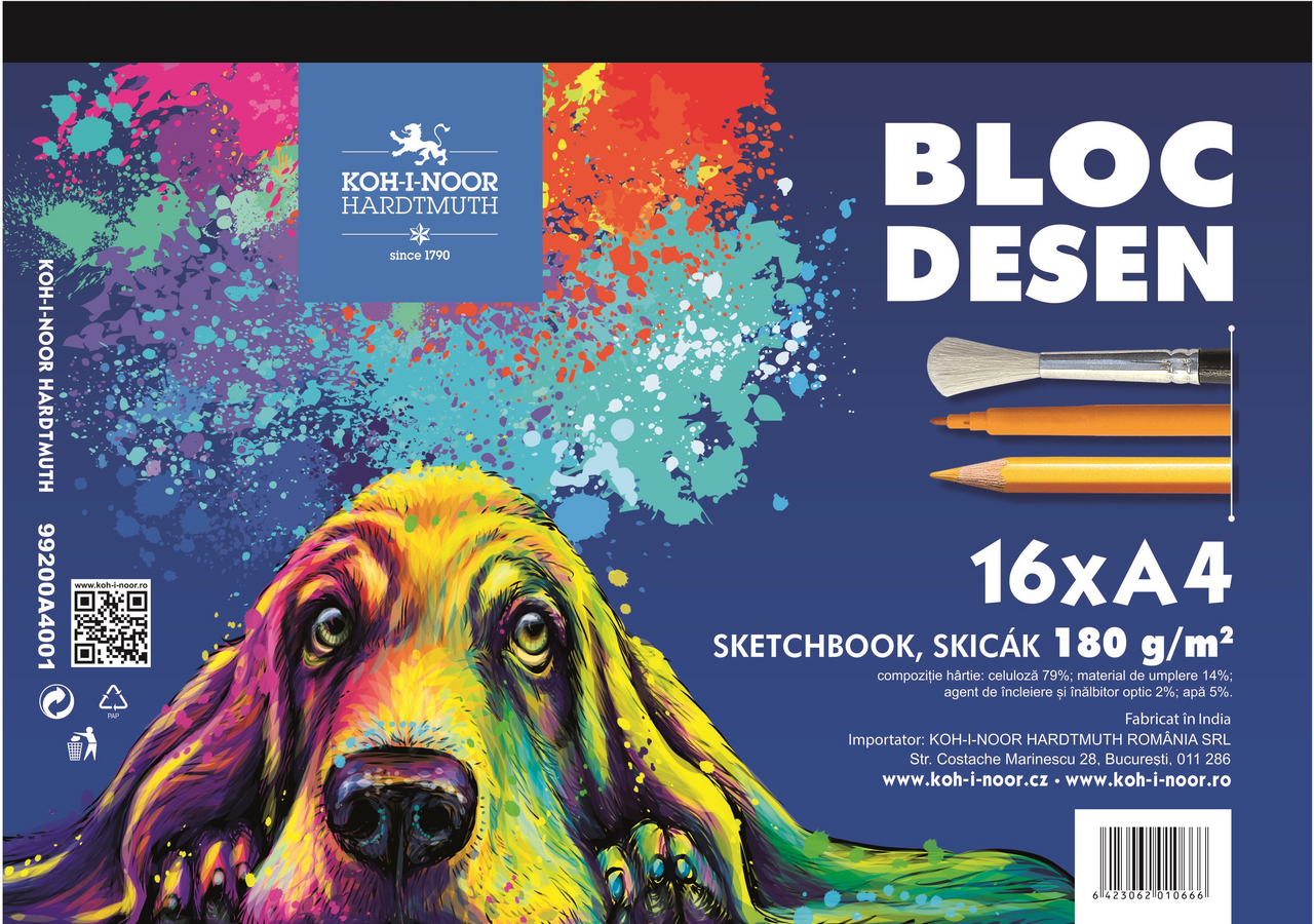 KOH-I-NOOR Bloc Desen A4 16 File