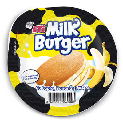 ETi Milkburger Prajitura Miere & Lapte & Banane 35 g - WALTI