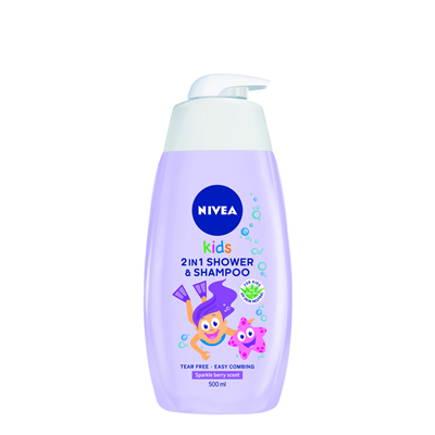 NIVEA Baby 2In1 Gel De Dus si Sampon cu Parfum de Fructe De Padure 500 ml