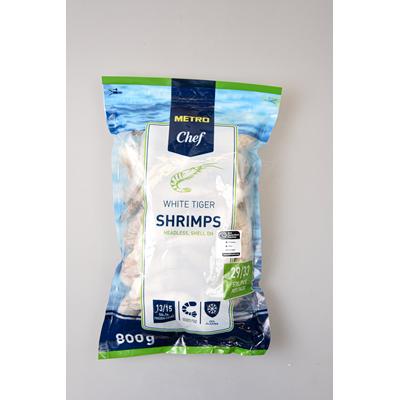 Creveti Calibru 13/15 fara Cap Nedecorticati Congelati 800 g