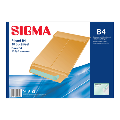SIGMA Plic B4 Cu Burduf 4 cm 130G 10 bucati