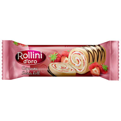ROLLINI Rulada cu Crema de Capsuni 180 g - WALTI