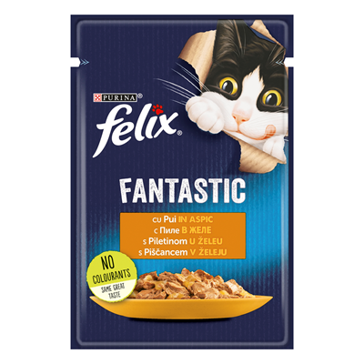 felix FANTASTIC Hrana pentru Pisici cu Pui in Aspic 85 g