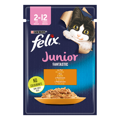 felix FANTASTIC Junior Hrana pentru Pisici cu Pui 85 g