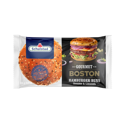 Schulstad Gourmet Boston Chifla Hamburger cu Seminte de In si Susan 4 x 81 g ❄