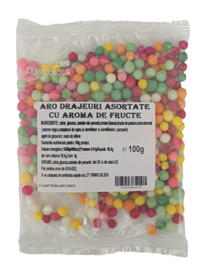 Drajeuri Asortate cu Aroma de Fructe 100 g