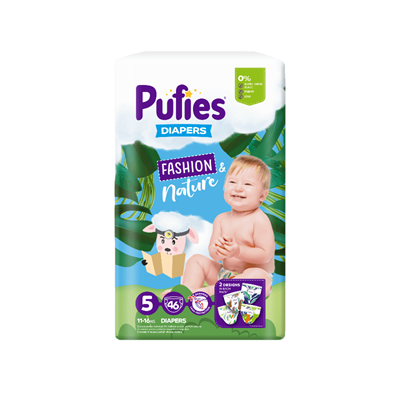 PUFIES Fashion & Nature Scutece Nr. 5 pentru 11 - 16 Kg
