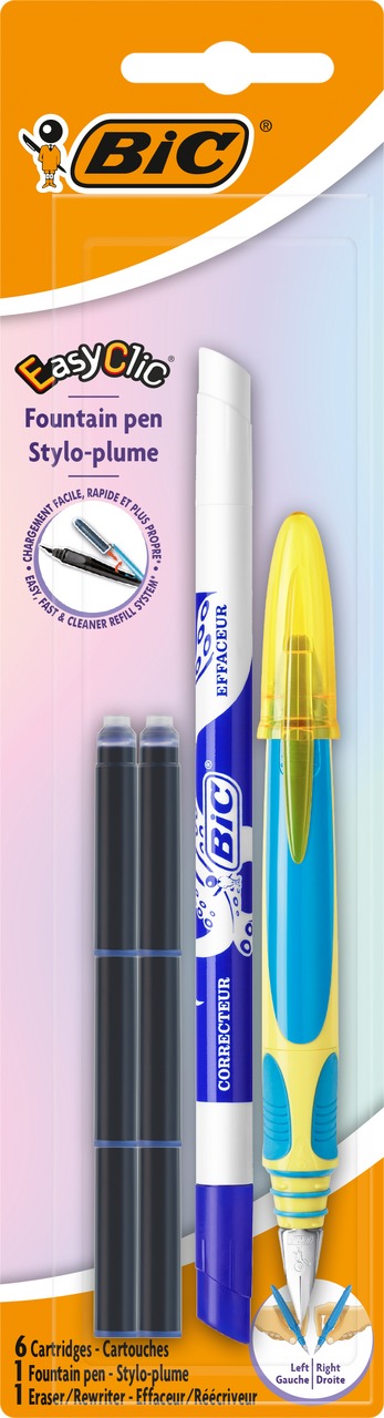 BiC Stilou Easy Clic Standard + 6 Rezerve Cerneala + 1 Pic