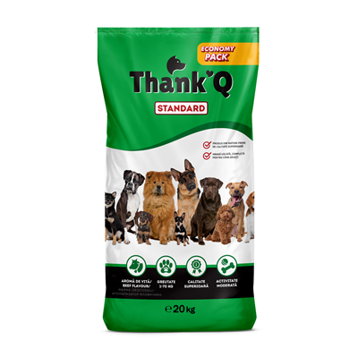 THANK'Q STANDARD Hrana Uscata pentru Catei cu Aroma de Vita 20 Kg
