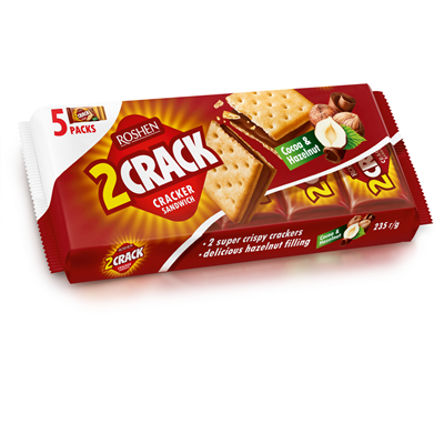 ROSHEN 2 crack Biscuiti Crocanti cu Umplutura de Cacao si Alune 35% 235 g - WALTI