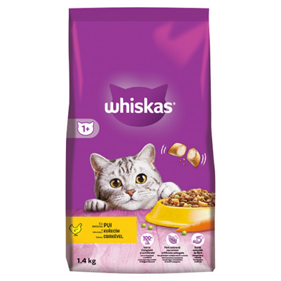 whiskas Hrana Uscata cu Pui pentru Pisici Adulte 1,4 Kg
