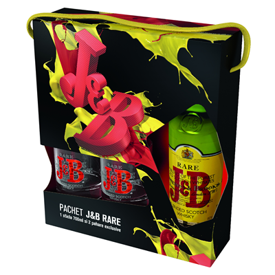 J&B Scoth Whisky 40% SGR 0,70 L + 2 Pahare - WALTI