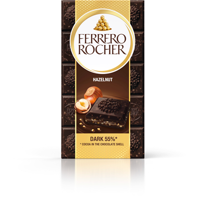 FERRERO ROCHER Ciocolata Neagra cu Crema de Alune 90 g - WALTI
