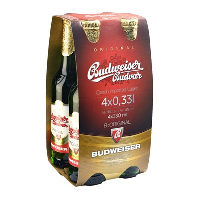 BUDWEISER BUDVAR Bere SGR 4 x 0,33 L - WALTI